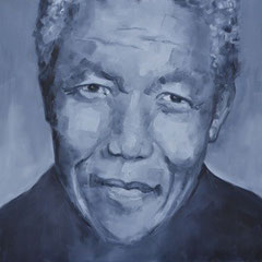 Nelson MANDELA - 80 x 80 cm huile sur toile