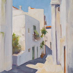 Una calle de Ibiza  2021  41 x 27 cm huile sur toile