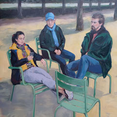 Au jardin des Tuileries 2023 - 81 x 65 cm huile sur toile