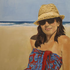 Carole plage de Bondi Beach -  73 x 60cm huile sur toile