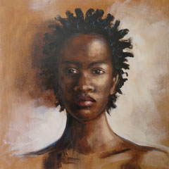Portrait - 55 x 46 cm huile sur toile