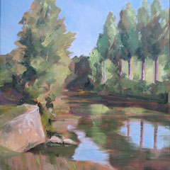 Petit matin à Escoire  09 23 - Huile sur toile 55 x 46 cm