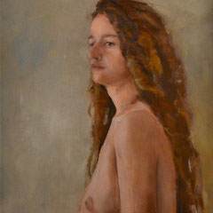 Capucine - huile sur bois 