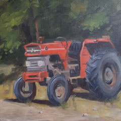 Tracteur 2019 - 35 x 27 cm huile sur carton toilé