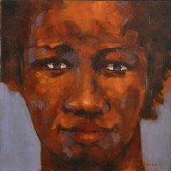 Rokia - 60 x 60 cm  huile sur toile
