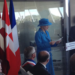 La Reine Margraethe du Danemark au Musée d'Utah Beach le 6 Juin