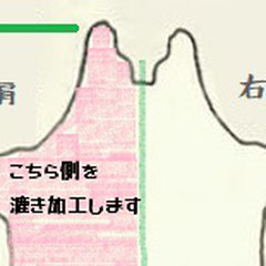 背割り左肩(Wショルダー形状)