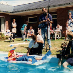 Tournage de la scène de la piscine - plan avant la chute