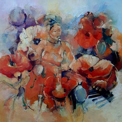 Amapola 3 100x100 cm