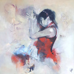 Alma del flamenco  100x100 cm