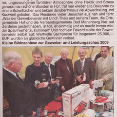 Bericht im Wäller Blättchen vom 09.10.09