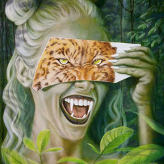 "Leo meets Jane", Serie "frei wild", Acryl-/Ölfarbe auf Leinwand, 120 x 80 x 4 cm