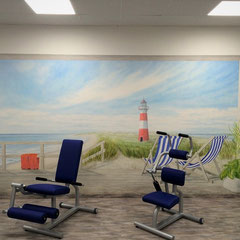 "Meerblick", maritime Wandmalerei in Physio-Praxis, Breite 5 m