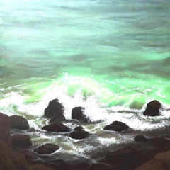 "Brandung", Acry-/Ölfarben auf Leinwand, 120 x 100 x4 cm