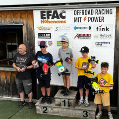 Open Fun von links: bester +40 Roger Käser, Yannick Schwaninger, Lukas Pfeifer, Anton Frontull, Albrecht Zacharias