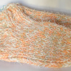 #409 Dicke DICKE Socken rosa, lachs, weiss, beige + Fussel, 5 Fäden. Grösse37/38. Polyacryl, Mohair     38,-€