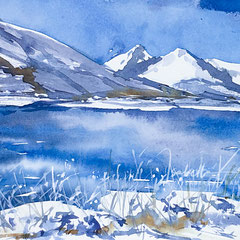 LAC DE PAYOLLE EN HIVER, 8 in. x 5,9 in. - 20 x 15 cm  - 280,00 Euro