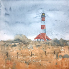 Night falls on Westerhever - 15 in. x 15 in. - 38 x 38 cm - 680,00 Euro