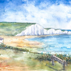 The Seven Sisters, Sussex UK   15 in. x 22 in. - 38 x 28 cm - 420,00 Euro