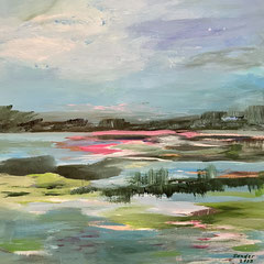 Sumpflandschaft - 1, 60 x 60 cm, Acrylfarben auf Keilrahmen, datiert und signiert 2023