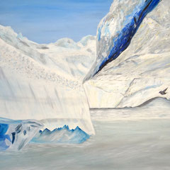 Gletscher 1, 70 x 50 cm, Acrylfarben auf Papier, signiert und datiert 2015