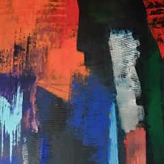 abstrakt - 7, 60 x 80 cm, Acrylfarben auf Keilrahmen, signiert und datiert 2018