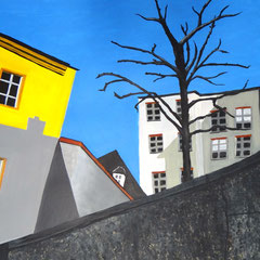 Wintertag in Passau, 70 x 50 cm, Acrylfarben auf Papier, signiert und datiert 2013