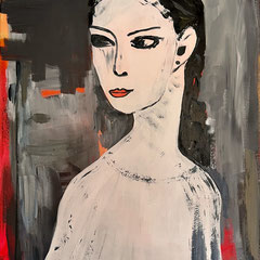 Junge Frau - 1, 60 x 80 cm, Acrylfarben auf Keilrahmen, signiert und datiert 2022