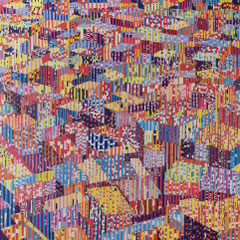 City 09 l 2017 l 120x120 cm l Papier auf Holz