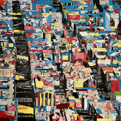 City 11 l  2018 l 120x120 cm l Papier auf Holz