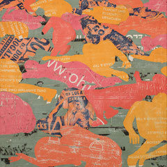 Crowd 08 l 2018 l 60x60 cm l Papier auf Holz