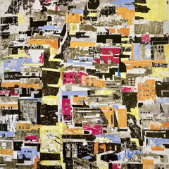 City 06 l 2015 l 120 x120 cm l Papier auf Holz
