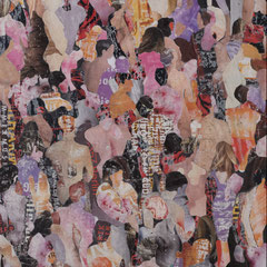 Crowd 01 l 2017 l 60x60 cm l Papier auf Holz