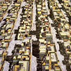 City 03 l 2025 l 120x120 cm l Papier auf Holz