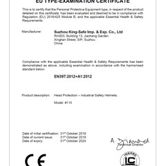 Industrial Safety Helmet CE EN397:2012 + A1:2012 Model #110