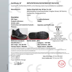 Safety Shoe CE ISO EN20345:2011 S1P SRC Model S3203