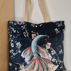 Tasche Samt Fisch