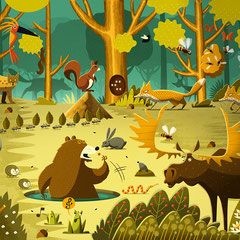 GeoMini Magazin, Rätselbild "Was ist los im dunklen Wald?"