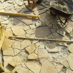 Flatwork, Maryland and Pennsylvania flagstone, private client, Cleveland, OH.