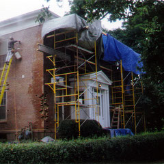 Repointing and paint stripping, 1850-era Carroll Cutler House, Western Reserve Academy, Hudson, OH