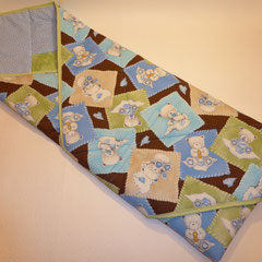 KD Puckdecke "Teddys blau-braun"