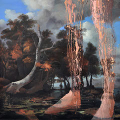 Self portrait as a giant, oil on canvas110x130cm, London 2012