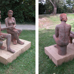 halte meine Hand, Terrakotta reduziert gebrannt, H96cm