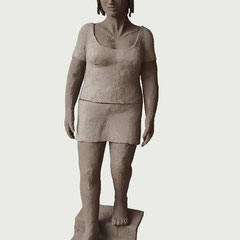 auf der Treppe, Terrakotta, h124x38x30cm