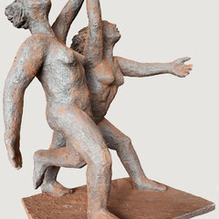 Performance II,Terrakotta, Tonmehl, reduziert gebrannt, H59xB49xT37cm