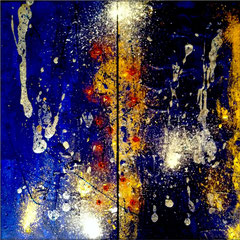 Esprit lunaire - Diptyque : 69 L X 139 H - (Format toile 34,5 L X 69,5 H)
