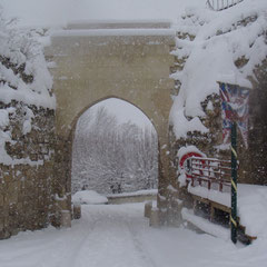 la porte de Soissons sous la neige