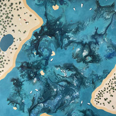 Plein Soleil, 2025, mixed media on canvas, 180 x 150 cm