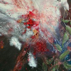 Detail Friedenstaube, Acryl auf Leinwand, 120 x 80 cm, 2023
