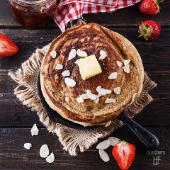 Teff Crepes gebacken in Kokosöl